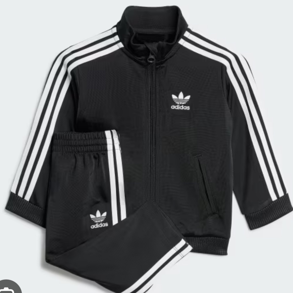 NWT Adidas Kids' Black and White Track Set